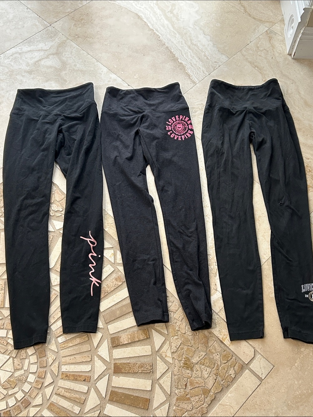 Bundle - 3 Pairs of Victoria Secret VS Pink Cotton Leggings